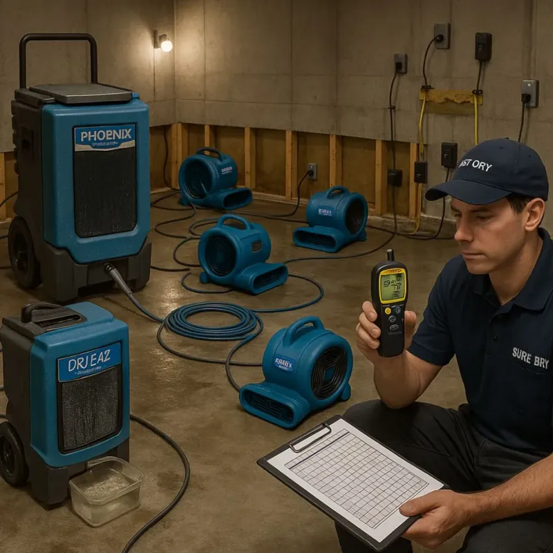 Structural Drying and Dehumidification process in Oconto County, WI